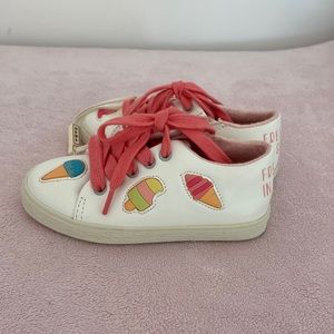 Brand new Zara baby girl sneakers with ice cream and pink laces size 24